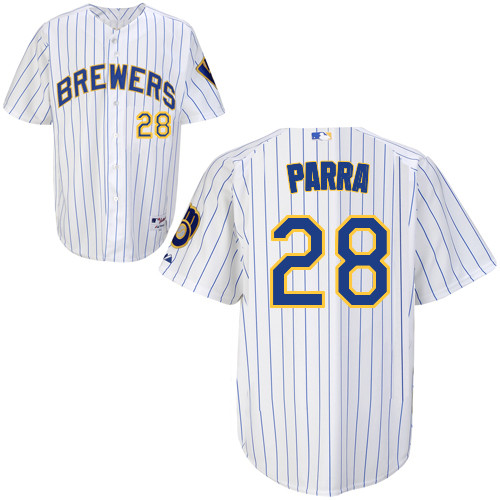 Gerardo Parra #28 Youth Baseball Jersey-Milwaukee Brewers Authentic Alternate Home White MLB Jersey